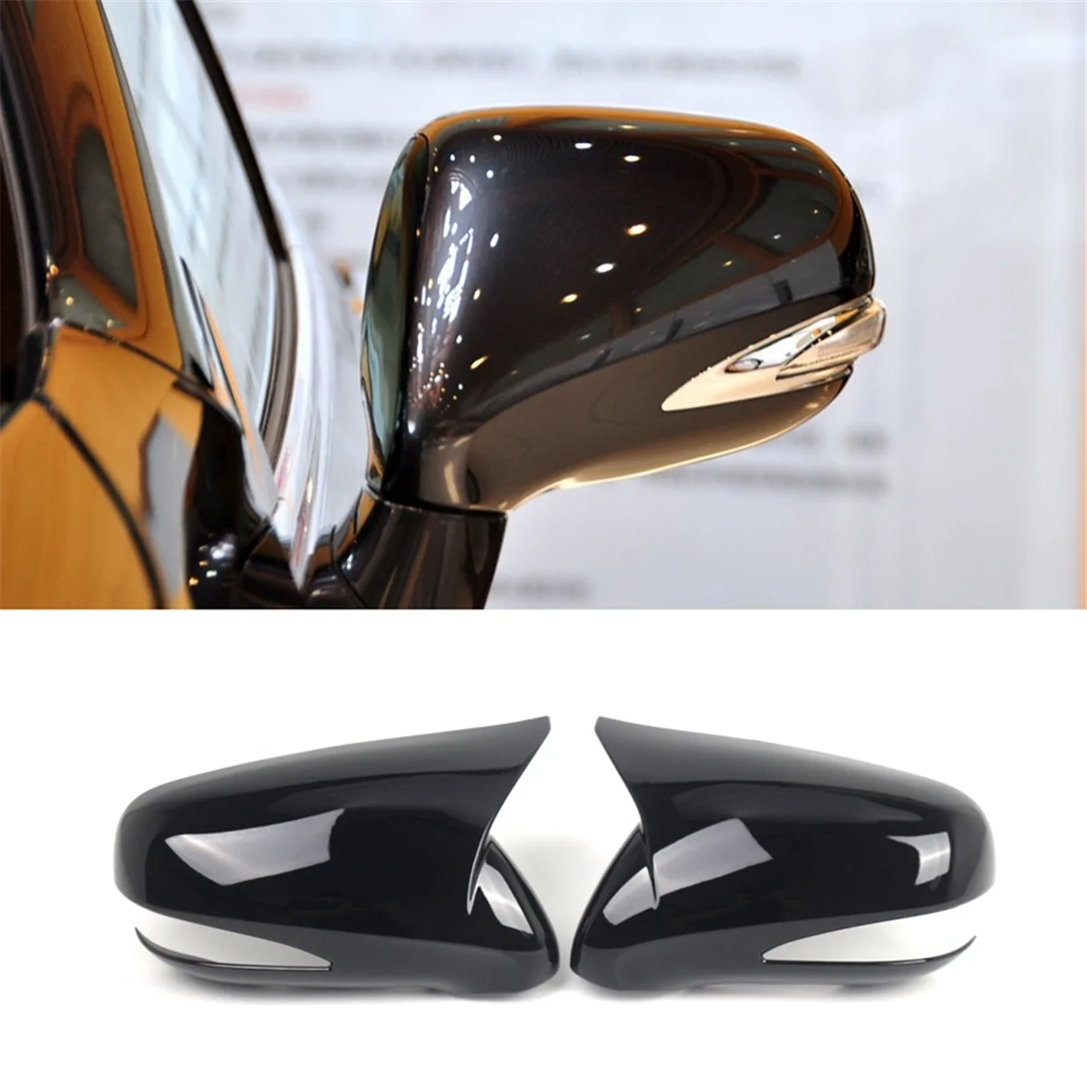 

# Накладка на зеркало заднего вида 080K для Lexus IS350 ES350 LS250 RX270 RX350 RX450, аксессуары для крышки бокового зеркала (черный)