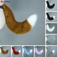 11 Colors 60CM Plush Animal Fox Cat Tail Anime Cosplay Costume Props Comic-Con Halloween Party Furry Tail with Adjustable Belt