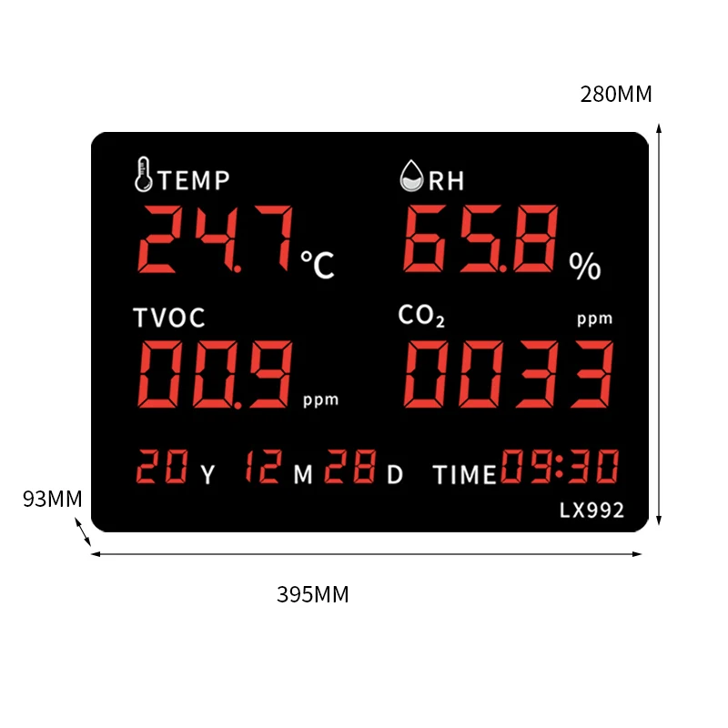 Digital LED Indoor And Outdoor Thermometer Hygrometer for Home Office Temperature Humidity Meter With Probe And Time Display