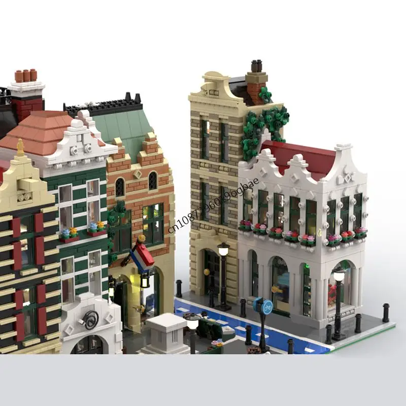 新しい 6874 個市ホット販売ストリートビュー MOC オランダ地区記念碑広場モデル DIY クリエイティブアイデア ChildToy 組立パズルギフト
