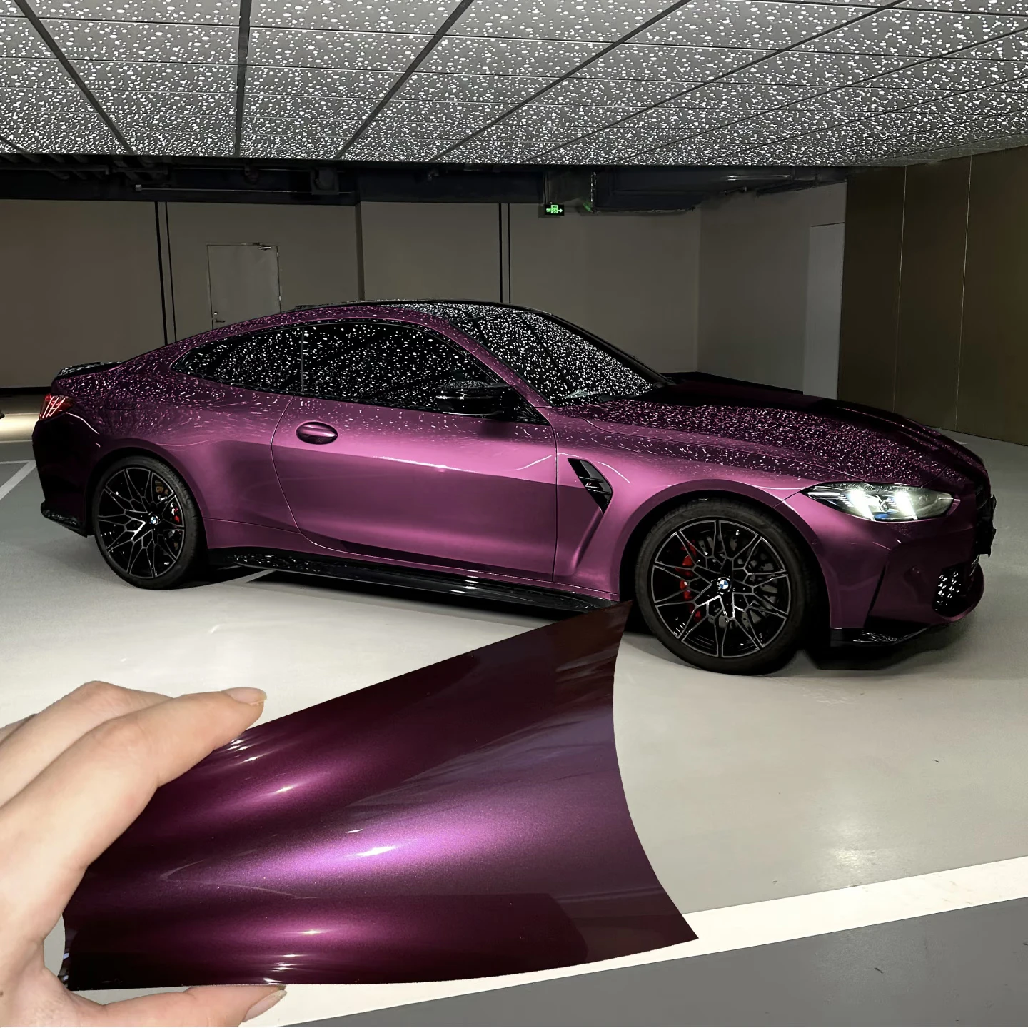 

Виниловая пленка для царапин из ПЭТ, металлическая виниловая фиолетовая автомобильная пленка