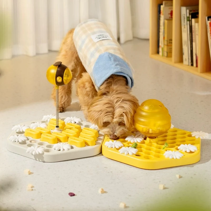 Slow Food Bowl Honeycomb Series Dogs Smell, Puzzle Food Hunting Consumes Physical Strength, Hides Food and Leaks