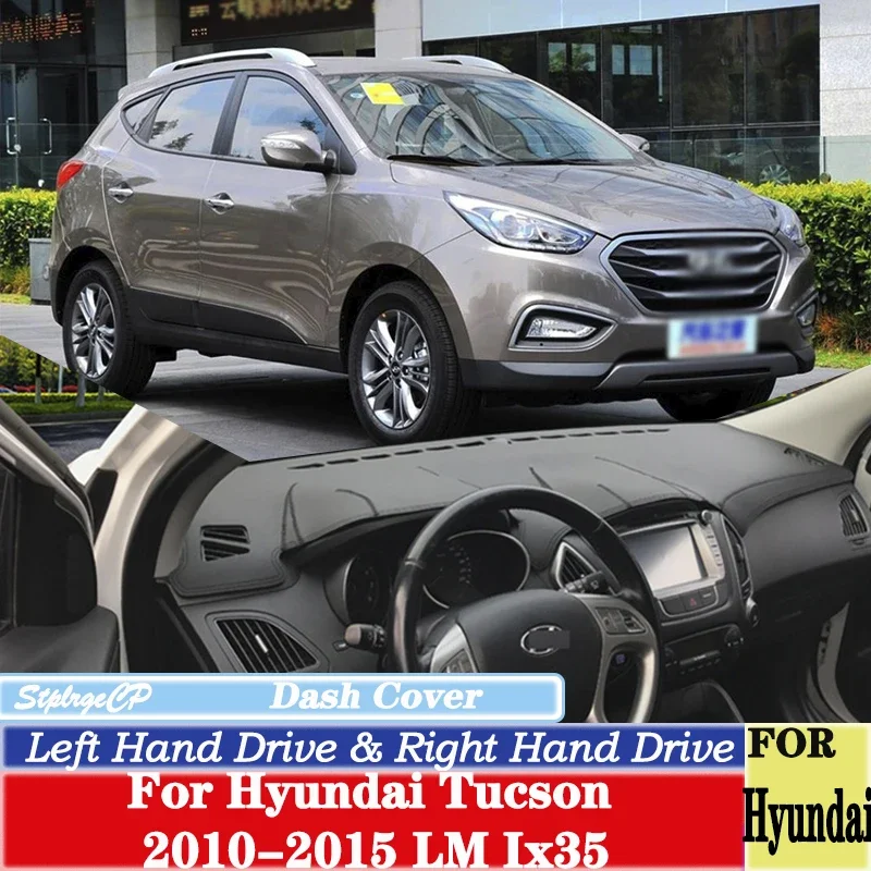 High-quality leather instrument panel protection pad and light-proof pad for Hyundai Tucson 2010-2015 LM Ix35 car accessories