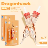 Dragonhawk Pro caja desechable de 20 piezas RL cartucho de agujas de tatuaje para pluma rotativa de tatuaje suministros de revestimiento redondo maquillaje