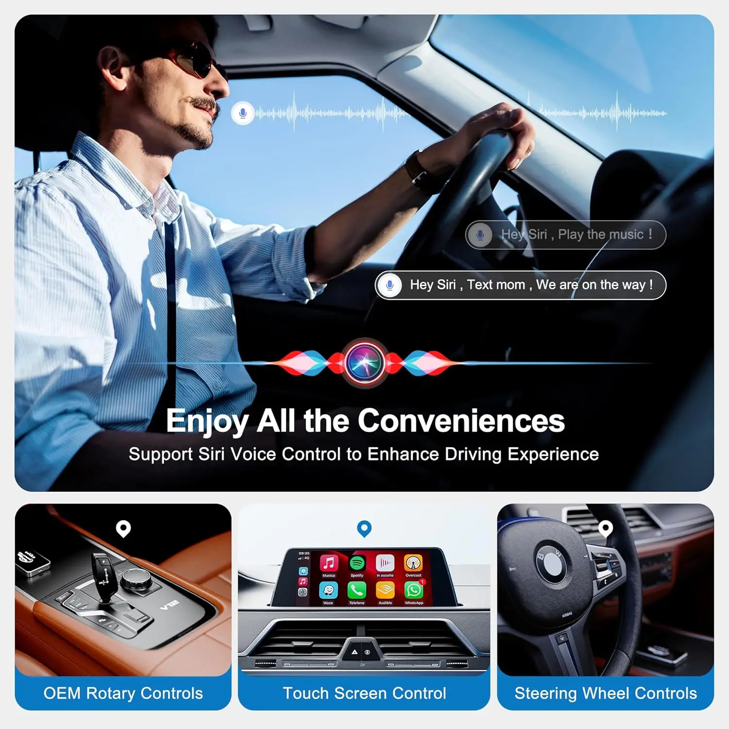 Wireless CarPlay Magic Box Adapter, Convert Wired to Wireless CarPlay, Built‑in Netflix YouTube Streaming Video, Car Play Multimedia Dongle, OTA Update, for Factory Wired Apple CarPlay Cars