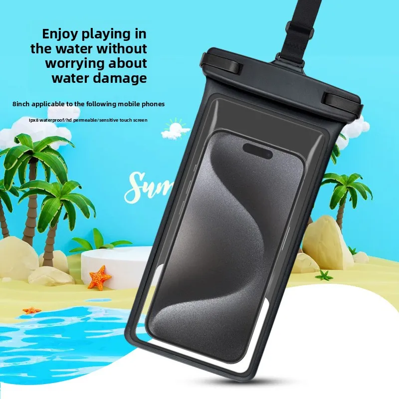 

Waterproof Phone Case for 8-inch Devices IPX8-Rated with HD Transparent Film Highly Responsive Touchscreen Waterproof Case