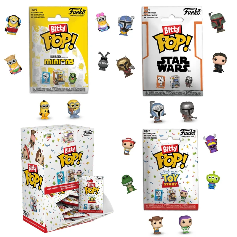 Funko Bitty Pop-figuras de juguete de Disney, muñecos de Woody, Buzz Lightyear, Star Wars, adornos en miniatura periféricos