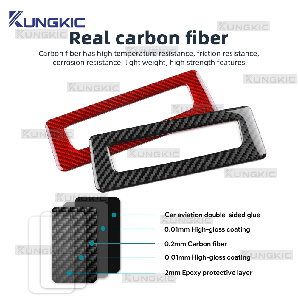 ملصق من ألياف الكربون الناعمة الحقيقية لأودي A5 S5 B10 2025 2026 LHD RHD لوحة إطار منفذ الهواء الخلفي للسيارة ملحقات داخلية #6