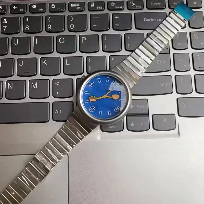 Y2k – montre à Quartz pour hommes, motif Hamburger, Style Alien, forme spéciale, créative, Unique, mode, horloge AAA, cadeau