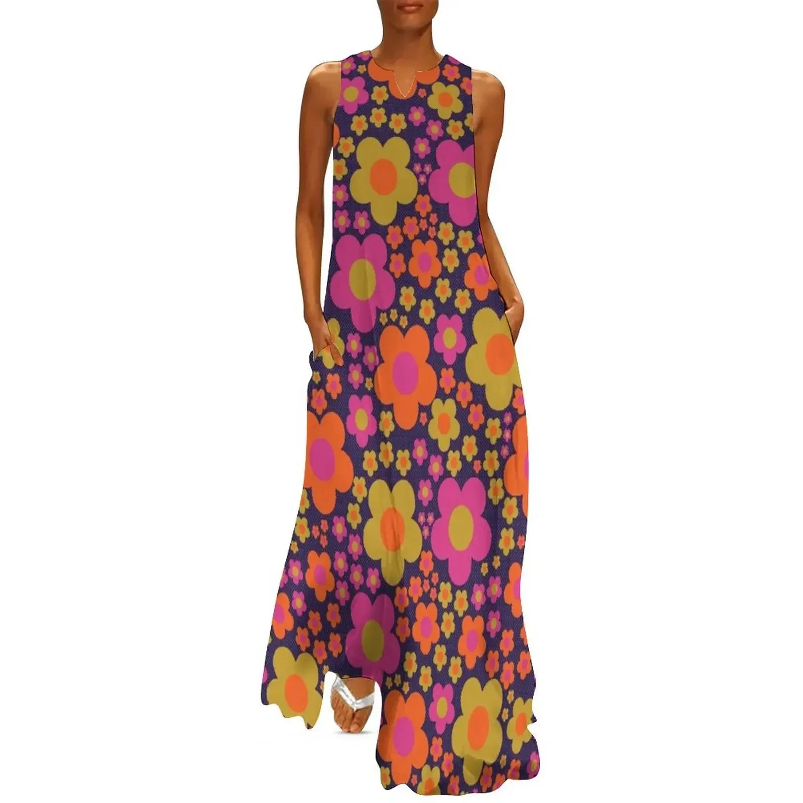 

Flower Power Mod Floral Long Dress women long dresses woman dress summer dress woman 2025