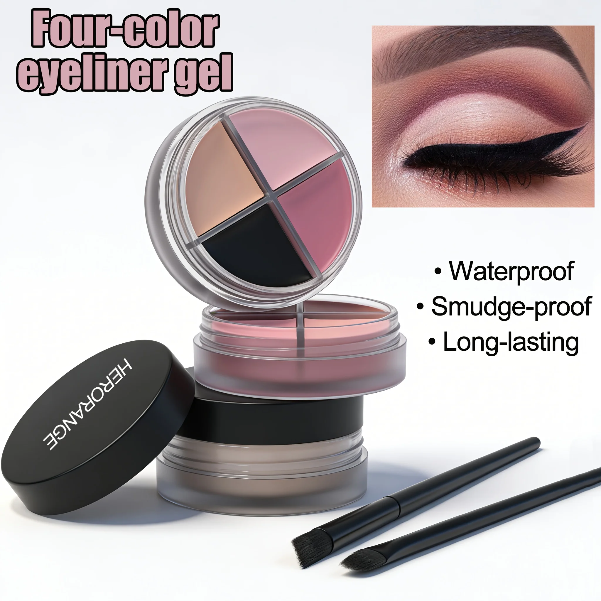 Herorange Smudge Proof Eyeliner Cream Kit Multi Purpose Eye Makeup for Beginners