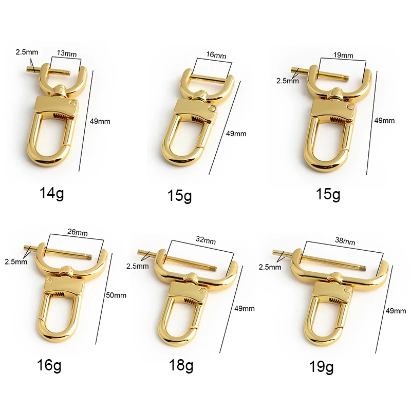 13/16/19/26/32/38MM Removable Metal Swivel Snap Hook Trigger Clips Buckles For Leather Bags Strap Dog Chain Collar Accessories