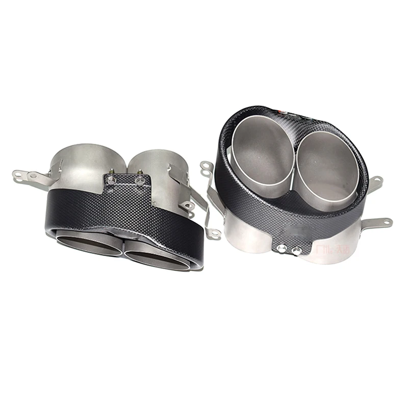 

Насадки на выхлопные трубы для глушителя Audi RS6 из углеродного волокна в стиле AK RS4RS5RS6RS7, модифицированная выхлопная система, декор автомобиля