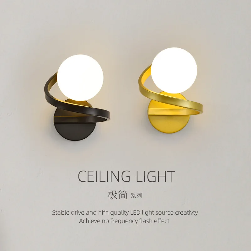 

Home Led Wall Lamp Bedroom Bedside Light Simple Living Room Background Wall Lamp Creative Corridor Hallway Lamp Lighting Fixture