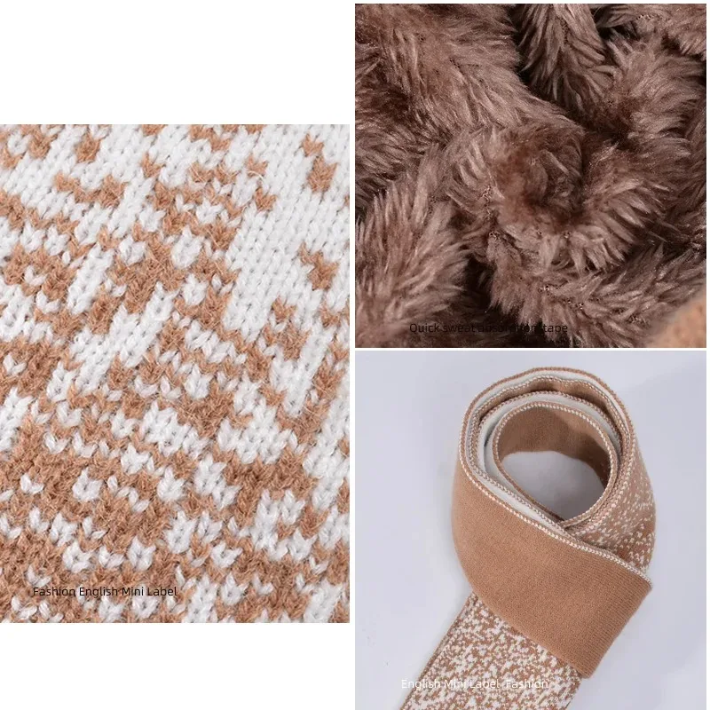Chapéu de inverno luvas cachecol conjunto para mulheres homens ao ar livre gorros quentes à prova de frio com proteção de ouvido de veludo chapéu de lã de malha para mulher