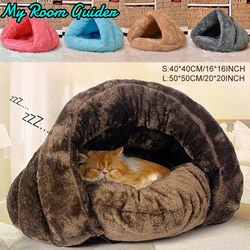 Pet Dog Cat Triangle Bed House Warm Cushion Bedding Cave Basket Kennel Washable Cat Kennel Winter Small Dog Kennel