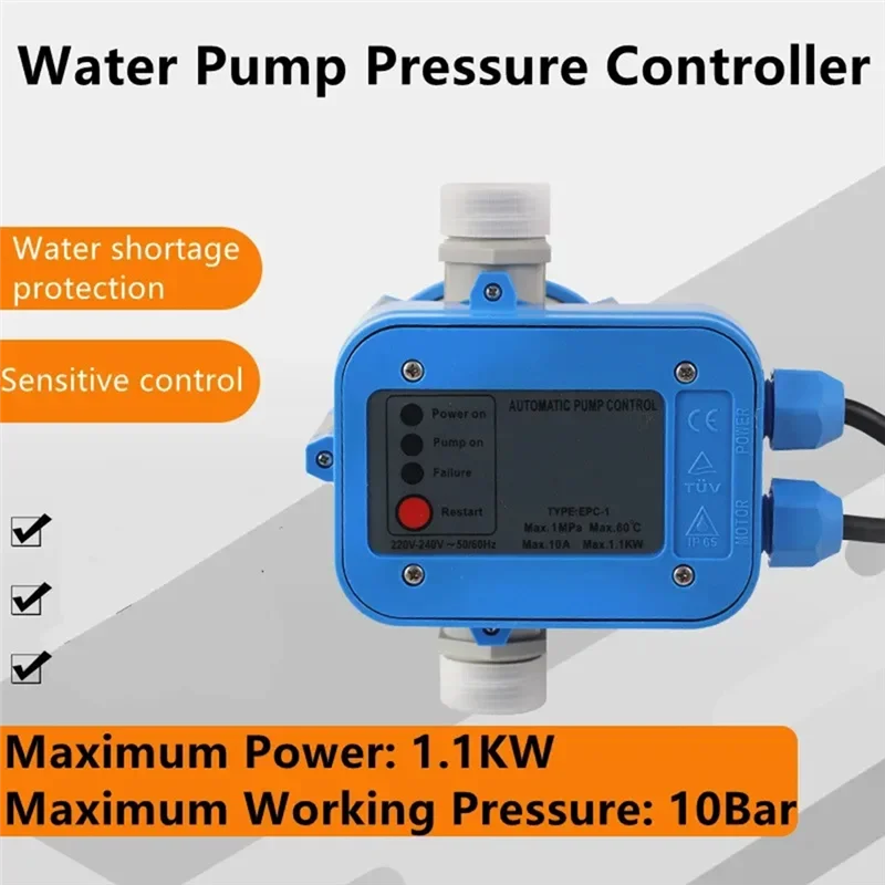 

ABSE-IP65 10A 220V-240VAC Water Pump Pressure Switch Automatically Controlled Electronic Switch Water Shortage Protection