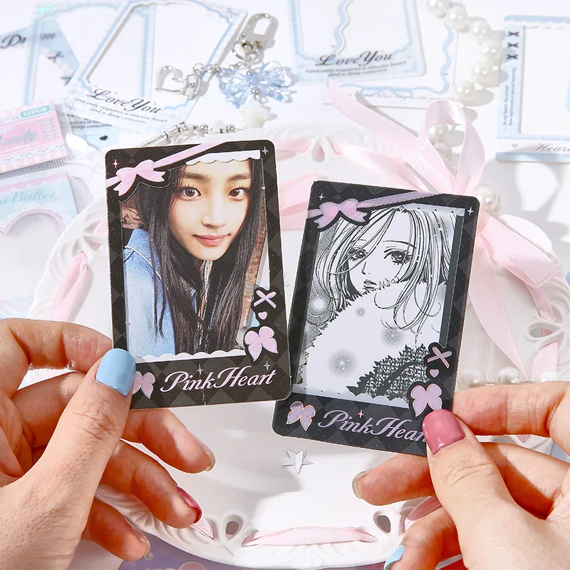 15pcs/lot Ribbon Story Series Decorative Collage Card Kpop Photocard Frame Film Kawaii School Stationery