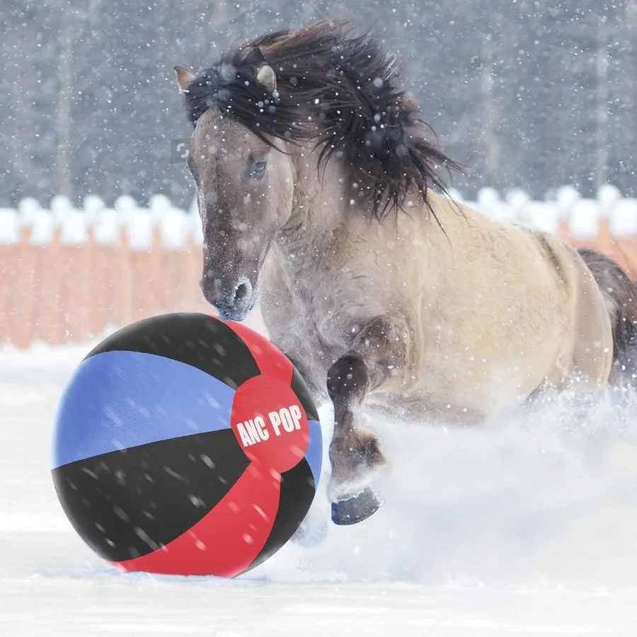 25" Horse Herding Ball with Hand Pump Red Blue Black Herding Toy for Horses