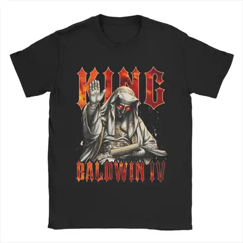 Sliver Mask King Baldwin IV Meme Men women T Shirts Funny Tee Shirt Short Sleeve Crew Neck T-Shirt Cotton Printed Clothes
