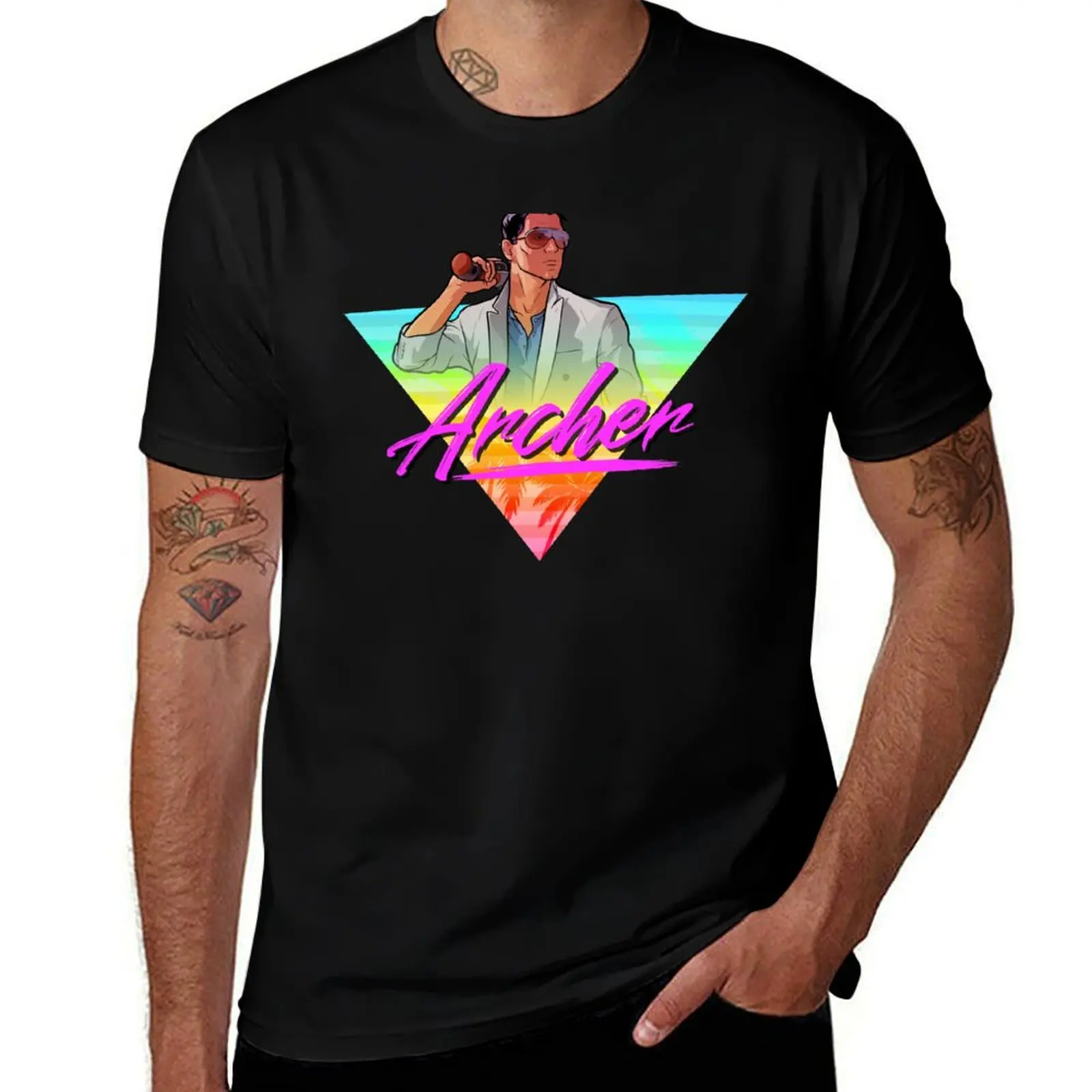 

Archer - Vice 80s triangle design T-Shirt Sports Basic Short Sleeve T-Shirt