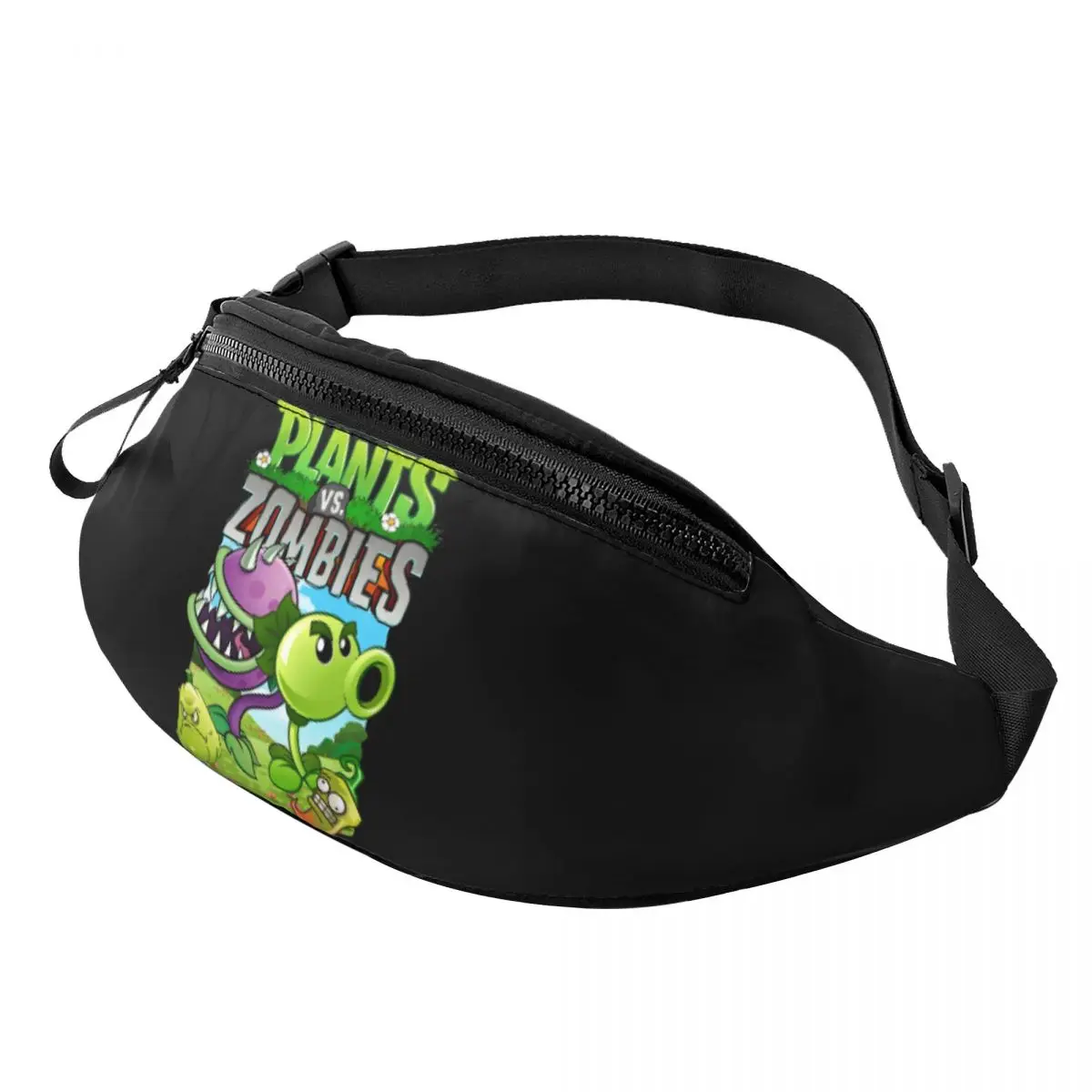 

Custom Plants Video Game Zombies Fanny Pack Men Women Play Gaming Crossbody Waist Bag for Travel Cycling Phone Money Pouch