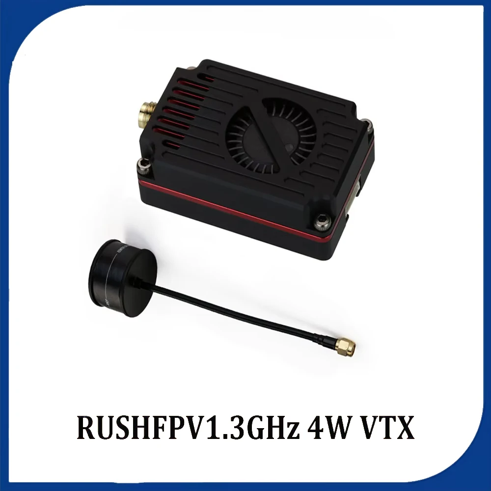 RUSHFPV 1.3GHz 4W VTX พร้อม SMA เสาอากาศรอบทิศทางสนับสนุน IRC Tramp โปรโตคอลเครื่องส่งสัญญาณวิดีโอสําหรับ RC FPV Long Range Drone
