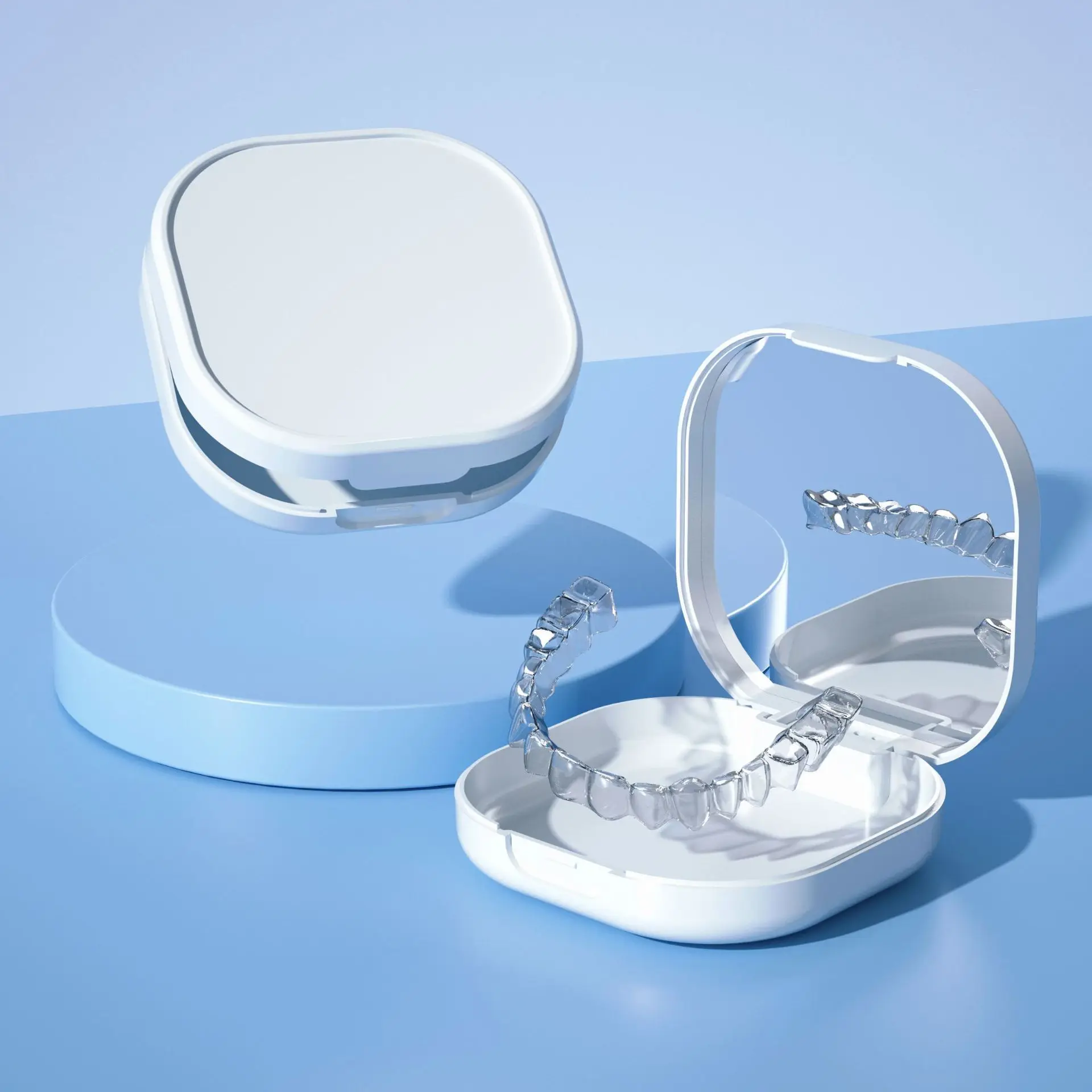 

Портативный фиксатор для ежедневного путешествия, капа, держатель для ночных зубных протезов с крышкой, выравниватель зубов, тонкие брекеты, ортодонтическая коробка для хранения