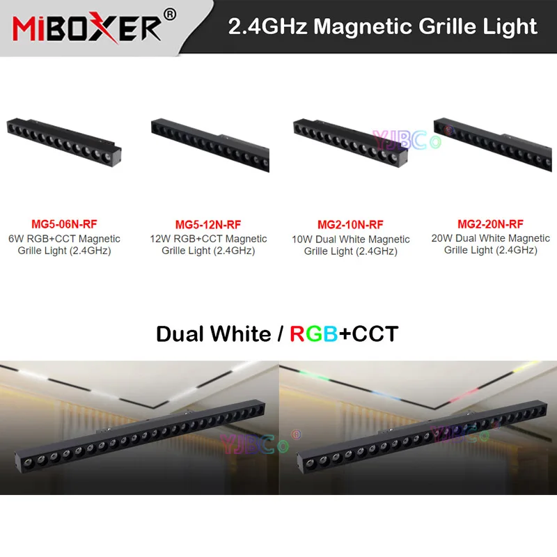 Milight 2.4G RF Remote Control Miboxer 2.4GHz 6W 12W RGB+CCT Magnetic Grille Light 10W 20W Dual White CCT LED Ceiling Light 48V