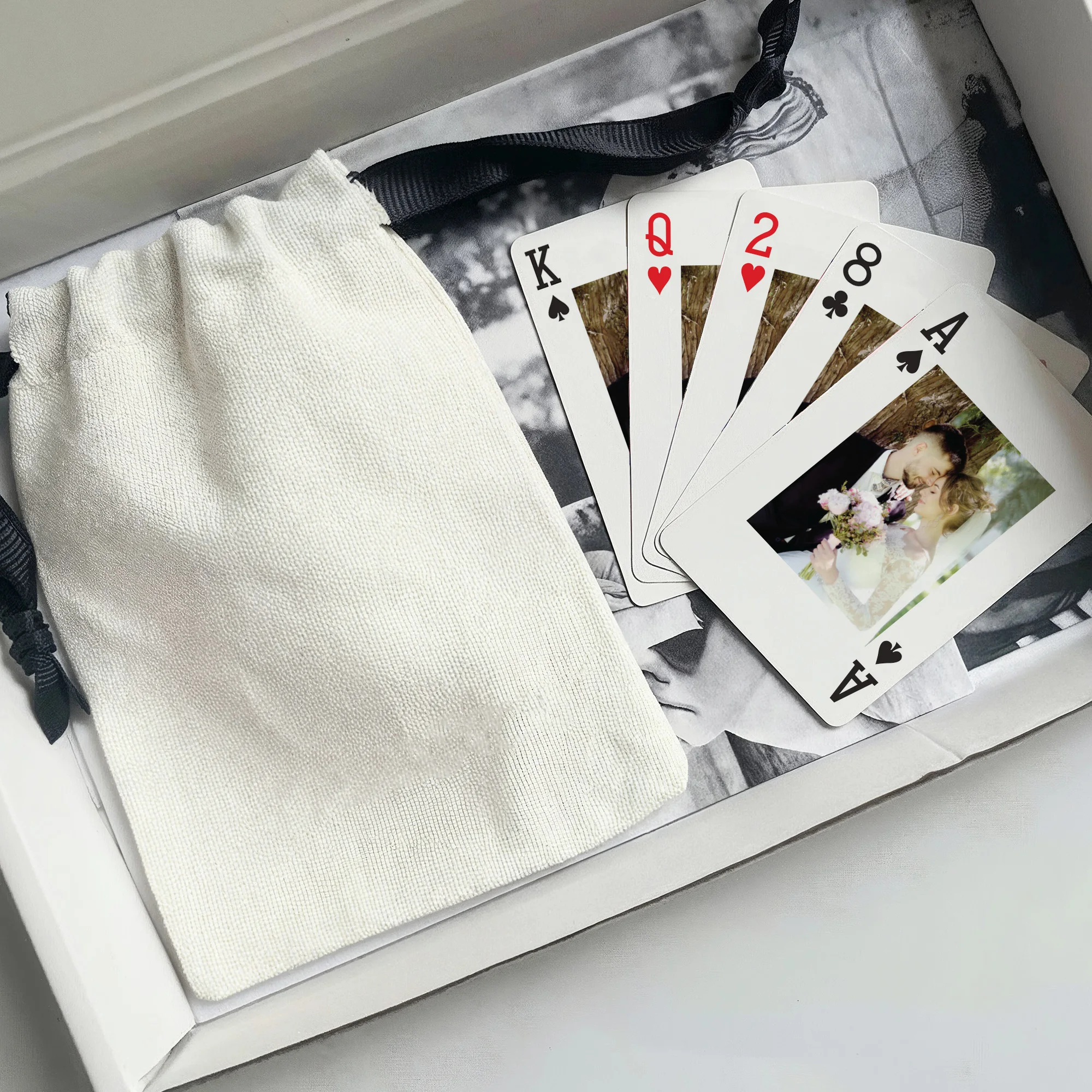 Benutzerdefinierte Spielkarten mit Foto, personalisierte Spielkarten mit doppelseitiger Anpassung, ein Deck von Spielkarten für die Hochzeit – Detail 6