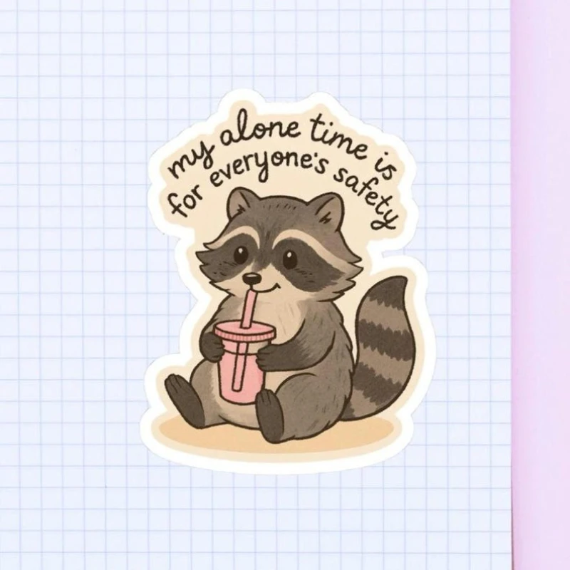 Cute Raccoon Sticker, suitable for plan books, laptops, water bottles and scrapbooks, a thoughtful gift for her