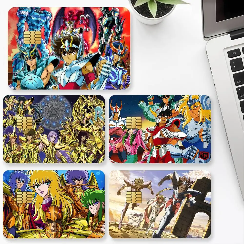 Anime Saint Seiya Knights Of The Zodiac Credit Card For Bank Debit Decorative Protection 4PCS Anti-scratch Waterproof Stickers
