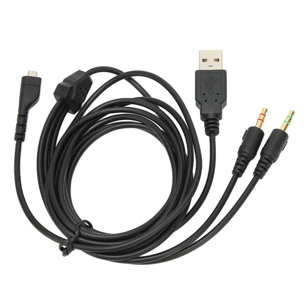 Flexible 2m Headphone Audio Cable USB with Lighting 3.5mm Audio Jack Cord Gaming Headset Cable for SteelSeries Arctis Home