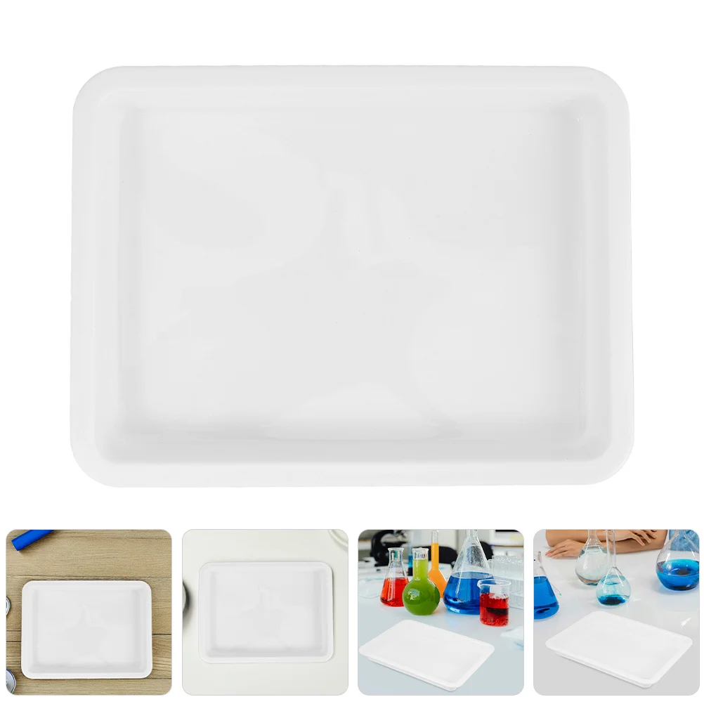 

4Pcs Lab Sample Tray Plastic Laboratory Storage Tray Leakproof Bottom for Chemical Handling Science Experiments Educational Lab