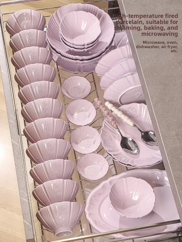 

Фиолетовая чаша Cerc, набор ложек, одиночная роскошная чаша для домашнего использования, простая обеденная посуда 2025 года, движущийся подарок Cr Sle