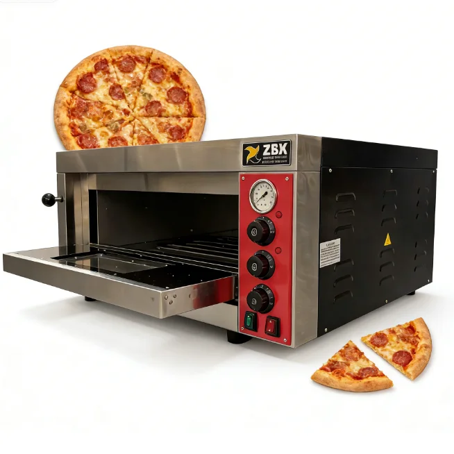 

Новая промышленная печь для пиццы на газу, профессиональное оборудование для коммерческой выпечки, в продаже, одно- или двухъярусная, с каменной плитой