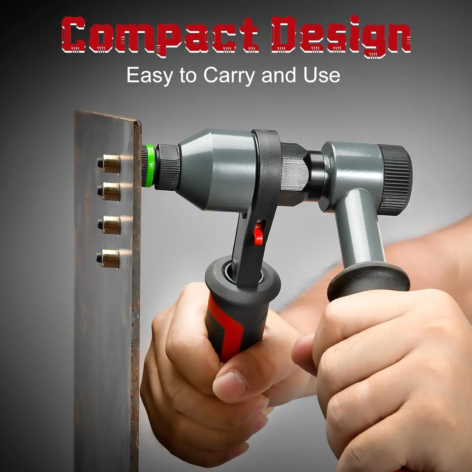 Upgraded Rivet Nut Tool Kit with 10 Metric & SAE Mandrels, 100 Pcs Rivnuts, Rugged Case