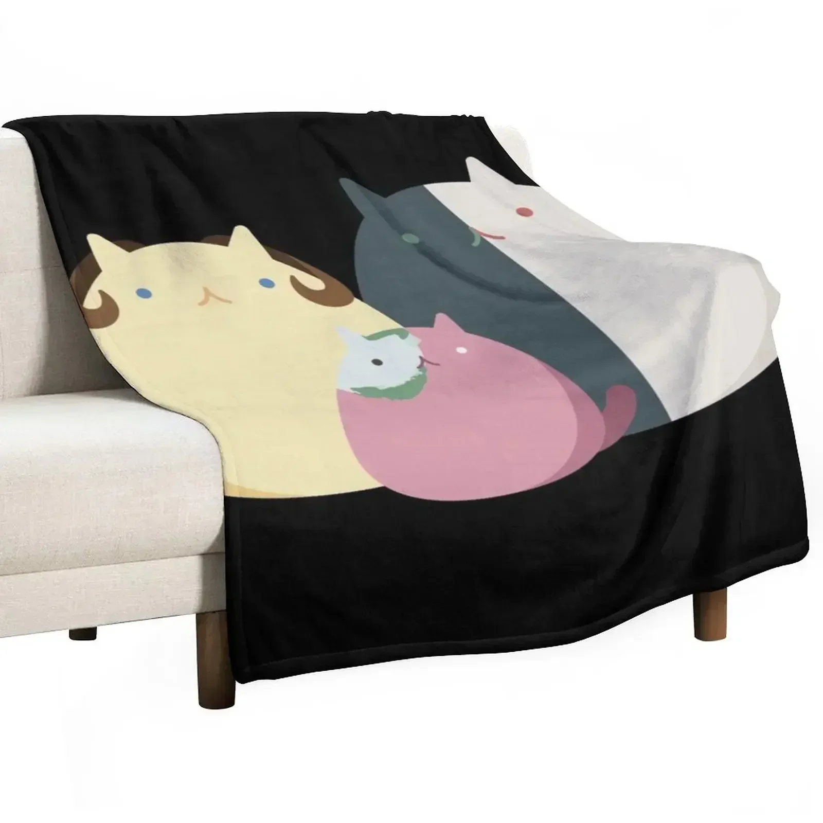 

Ranboo, Tubbo, and Michael cats Throw Blanket Cozy Home Blanket Gift for Christmas Holiday