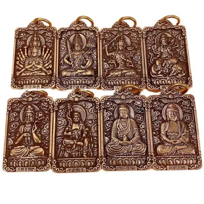 Chinese Zodiac Guardian God Pendant Dragon Year Tiger Tai Sui Buming Buddha Empty Hiding Bodhisattva Puxian Pendant Lucky Amulet