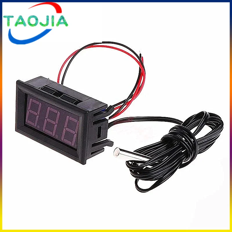 DC 12V Mini Digital LED Thermometer for Car Temperature Monitor Panel Meter Measuring Range -50-110C with Temperature Probe