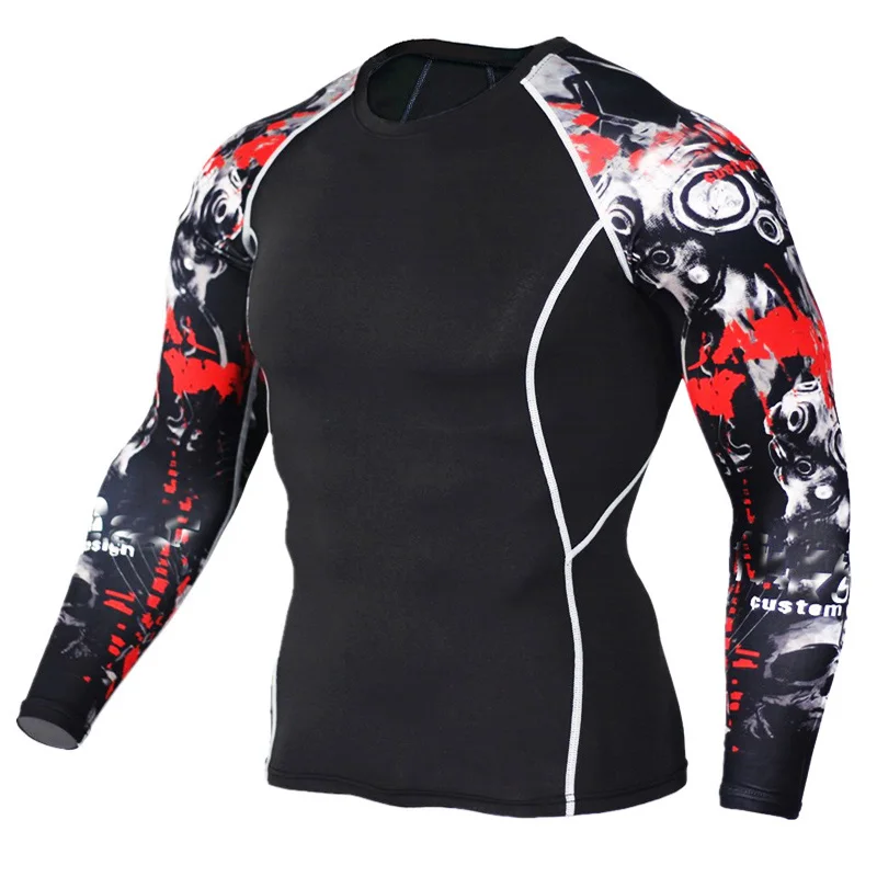 Men's T-Shirt Sports Top Gym Running T-Shirt Compression Shirt Quick Dry Sportswear rashgarda MMA Long sleeves Tops & Tees