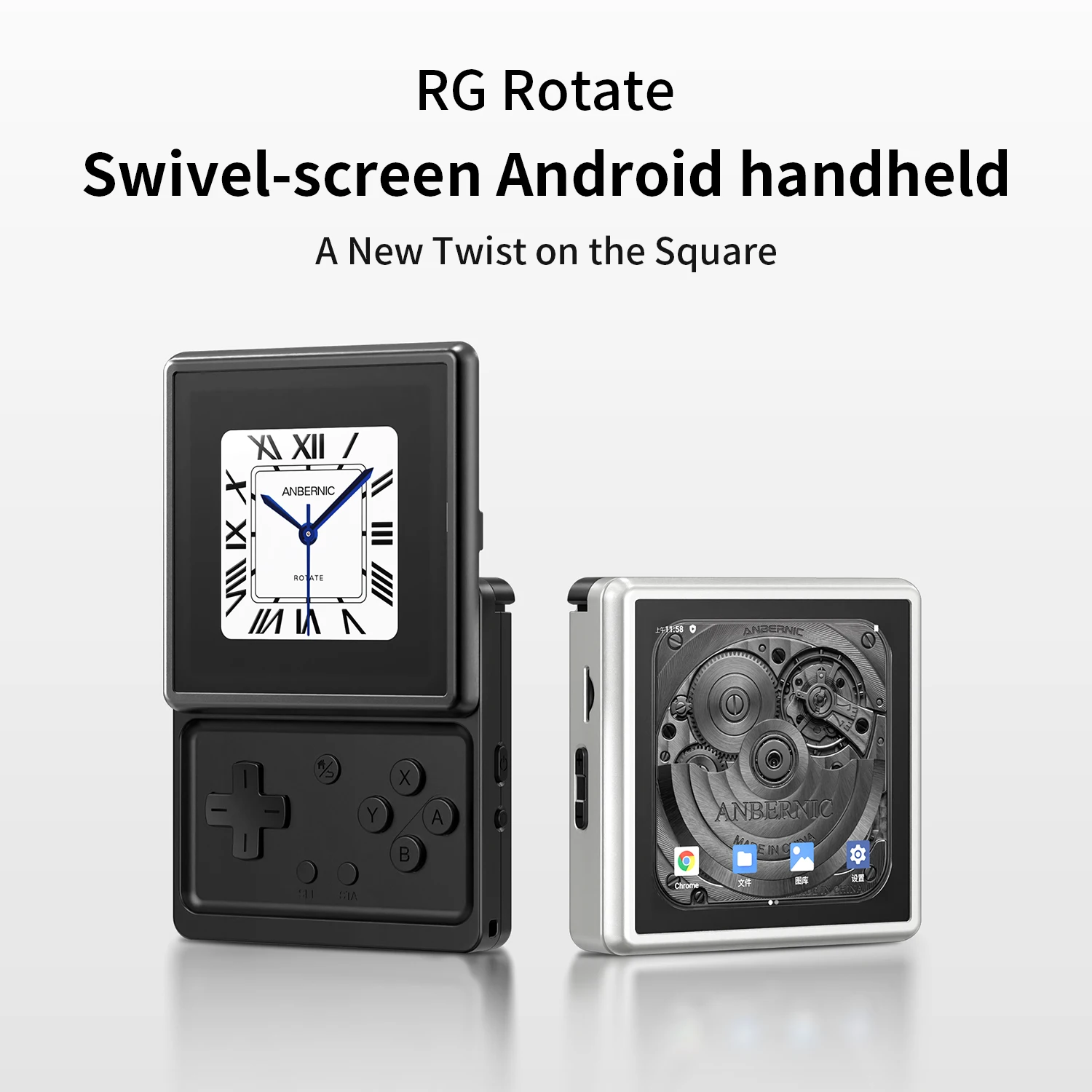 Console de jeu portable Anbernic RG Rotate Mini en métal, Wi-Fi 5, BT 5.0, écran IPS 3,5'' 4K Ultra HD, console de jeu portable AI