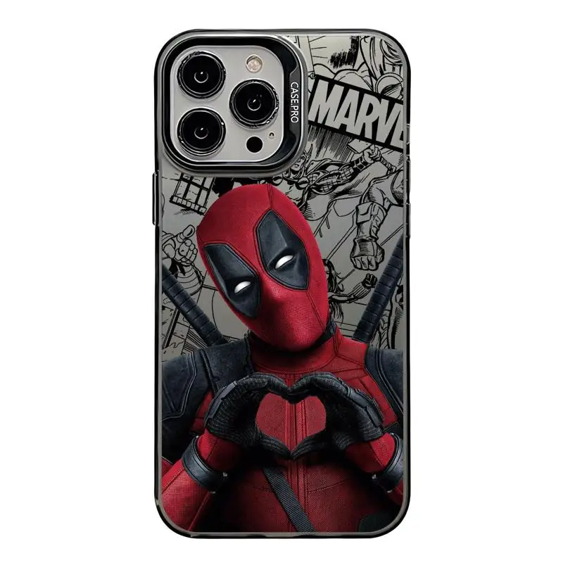Coque de téléphone Marvel Deadpool, coque souple antichoc, iPhone 16 11 Pro Max 14 Pro 13 12 Pro 16 15 Plus 11 Pro