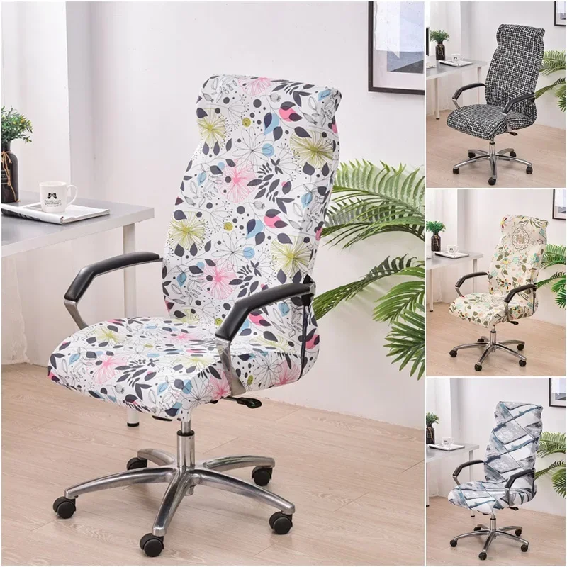 Printed Elastic Office Chair Covers Armchair Case Protector Non Slip Anti-dirty Study Room Gaming Armchair Case Funda De Asiento