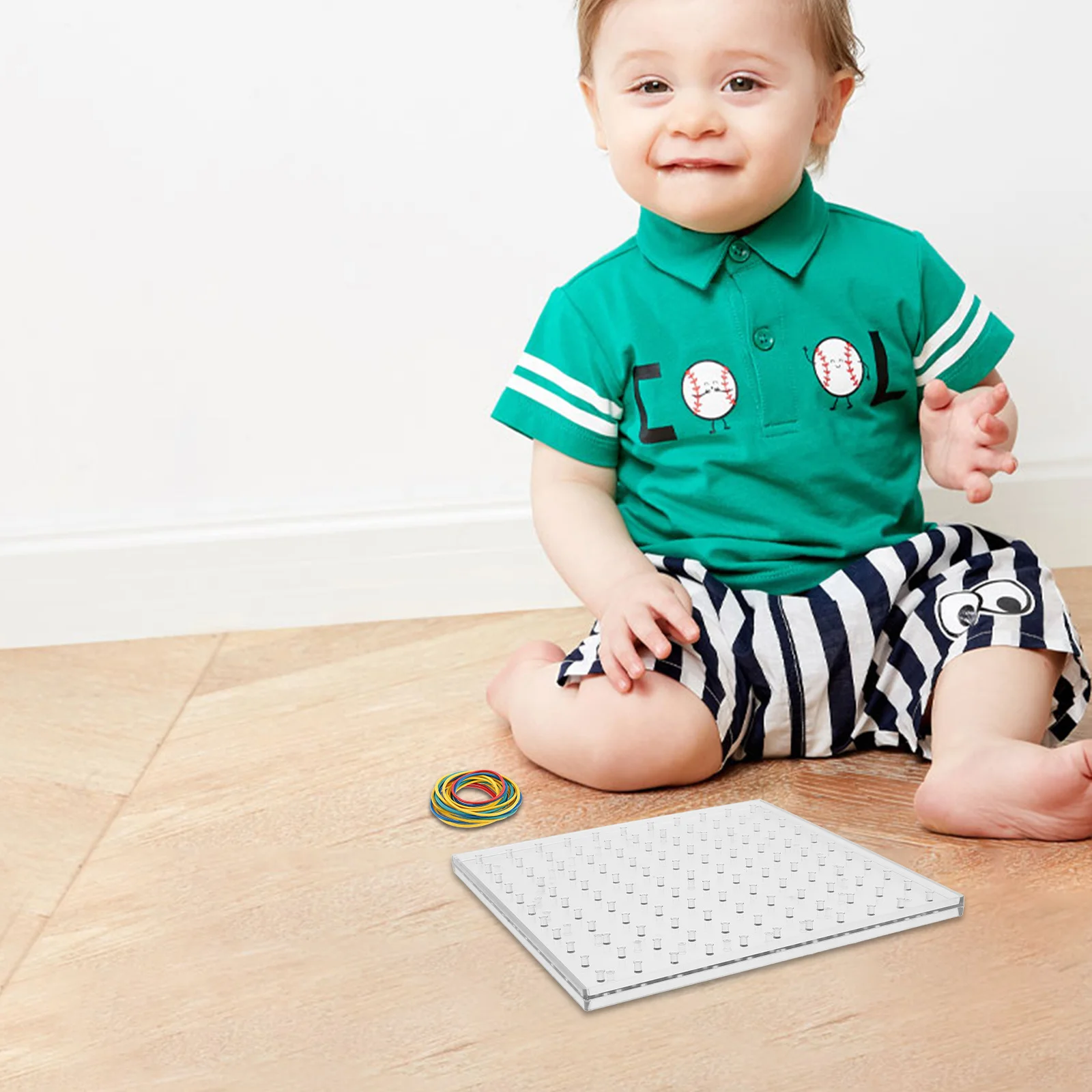 1 Set Educational Geoboard Double Sided Peg Plastic Board Interactive Stem Math Learning Tool Kids Shape Exploration Pattern