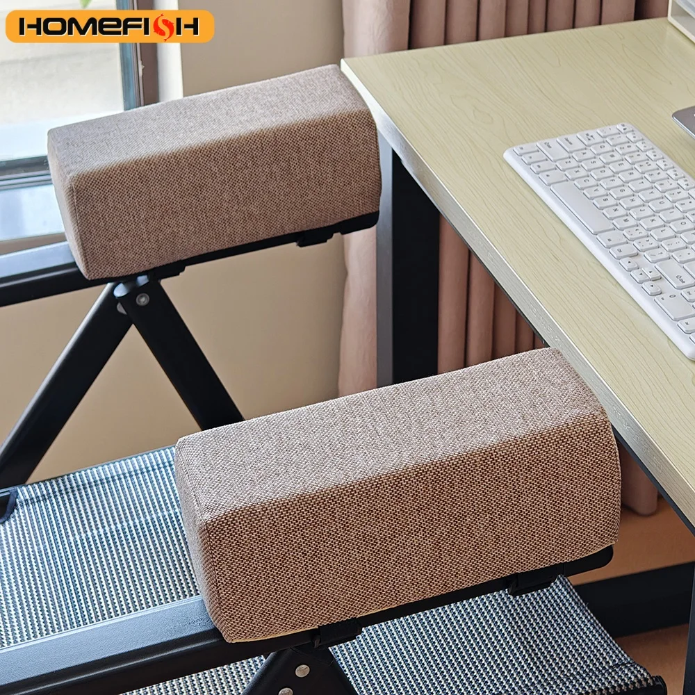 Cotton Linen Foam Elbow Pillow Chair Armrest Pads Support Arm Rest for Office Chair Armrest Chair Cushion Pads Thick Elbow R