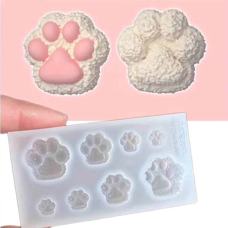 

Fluffy Kitten Paw Resin Mold Mini Cat Paw Silicone Handmade High-Transparency Resin Casting Mold