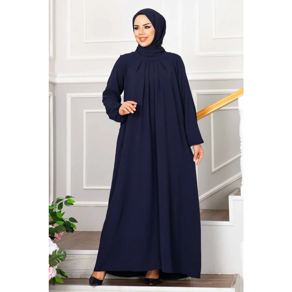 2024 Pleated Long Dresses Muslim Sets Turkish Evening Dress Lady Moroccan Kaftan Abaya Dubai Caftan Abayas Arabic Hijab 2XL