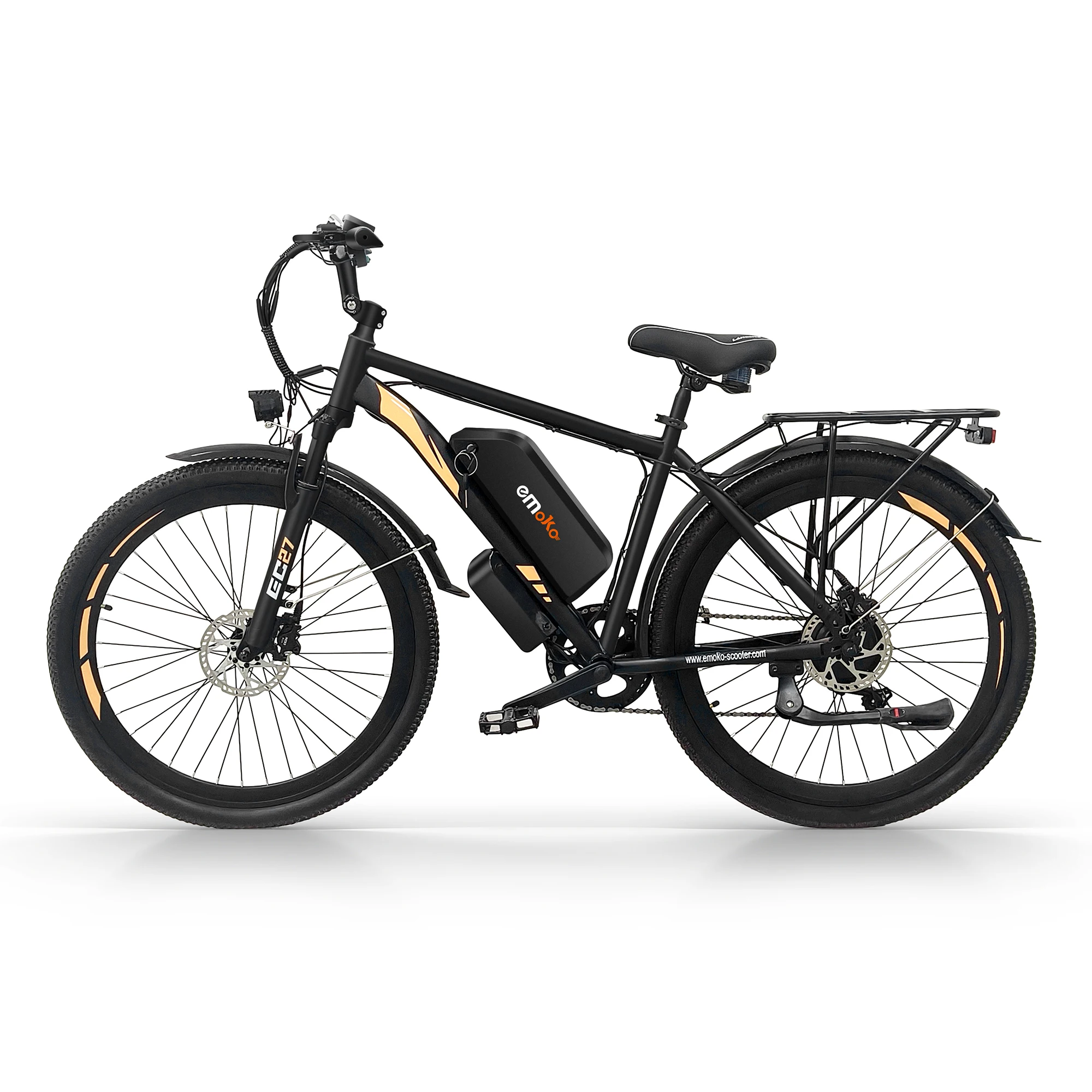 AliExpress NONE EMOKO EC27 Electric Bike For Adult 500W Motor 48V25AH Battery City E-bike 27.5" Tire With Rear Rack Mountain Electric Bicycle