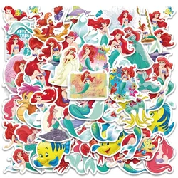 50pcs The Little Mermaid Stickers Cute Disney Ariel Princess Catoon Graffiti Decals Phone Luggage Stationery Graffiti Decals